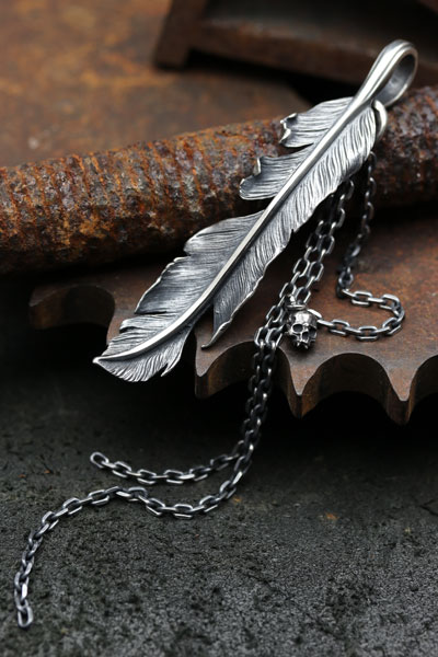 Mad Cult classic 羽毛連骷髏垂銀鏈
