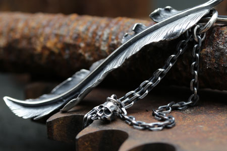 Mad Cult classic 羽毛連骷髏垂銀鏈