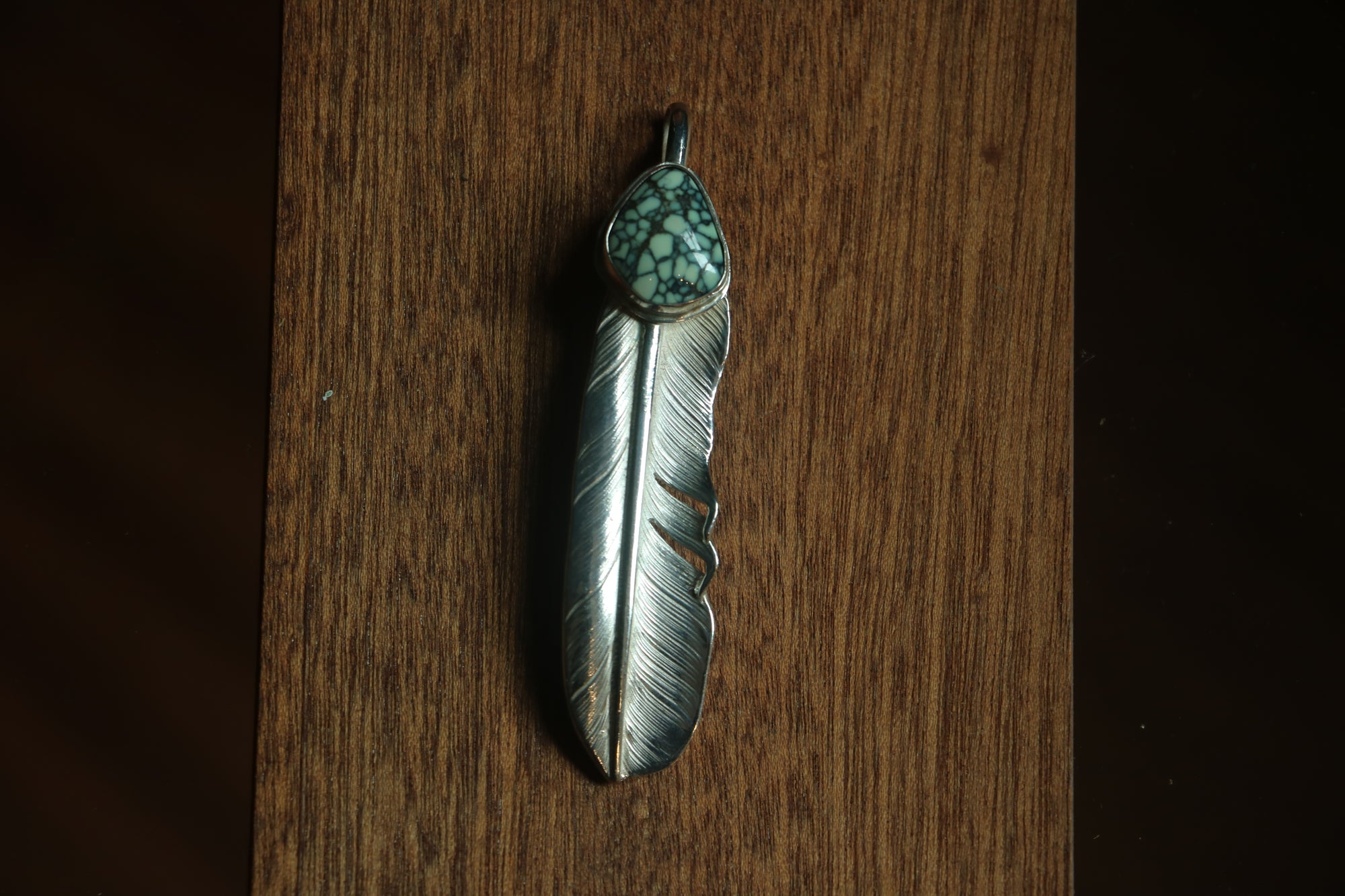 Sunshine Studio Top Turquoise Silver Feather L