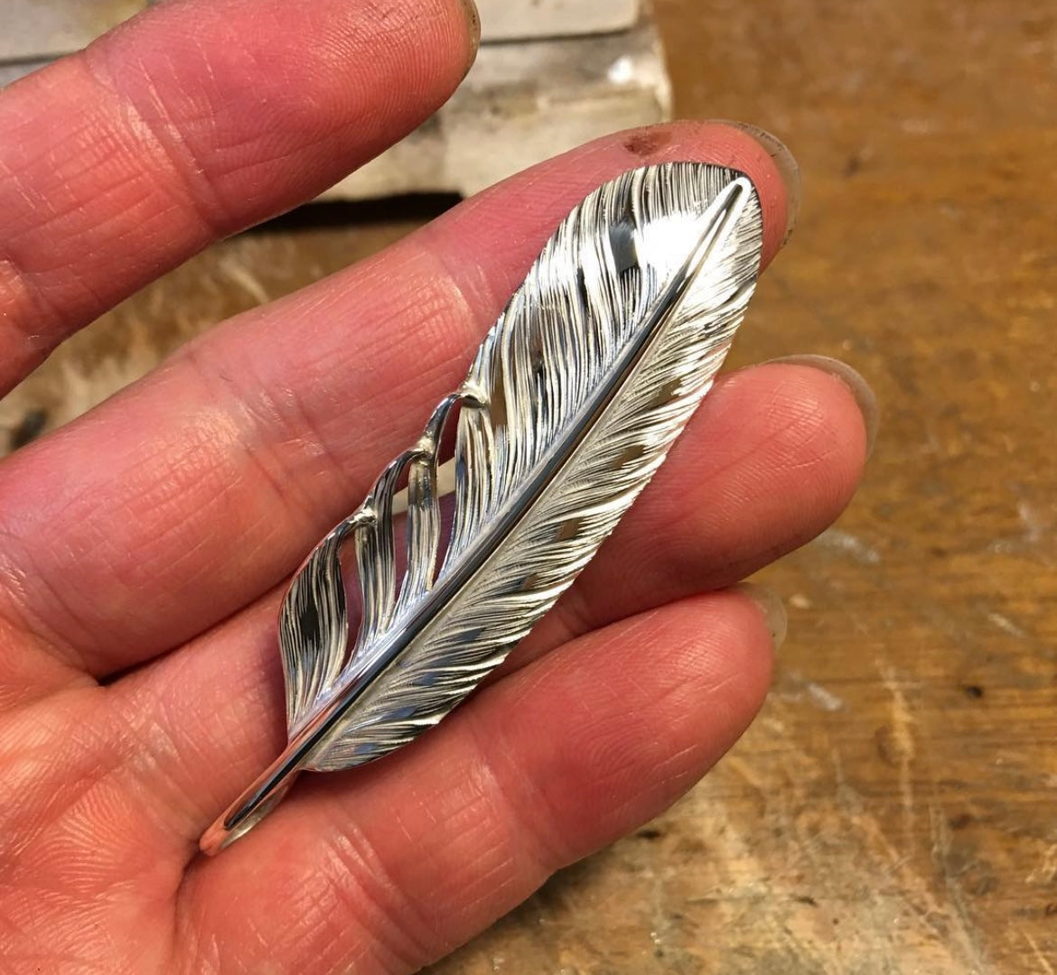 Albatory Silver Feather Pendant M