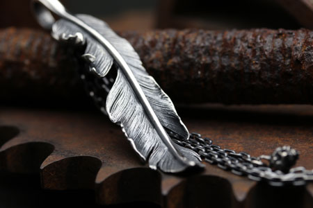 Mad Cult classic 羽毛連骷髏垂銀鏈