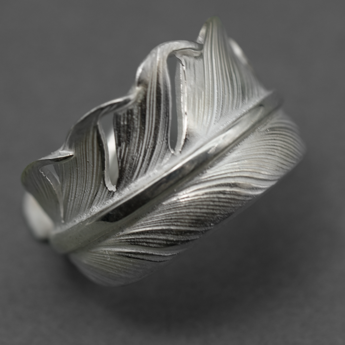 Sunshine Studio 24Kt Gold Point Silver Feather Ring